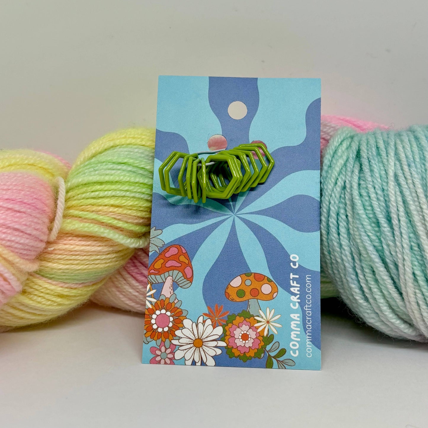 Hexagon Knitting Stitch Markers Set - Multi-Colored