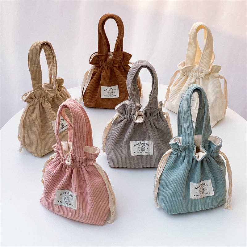 Funkyrel - Corduroy Drawstring Handheld Storage Bag