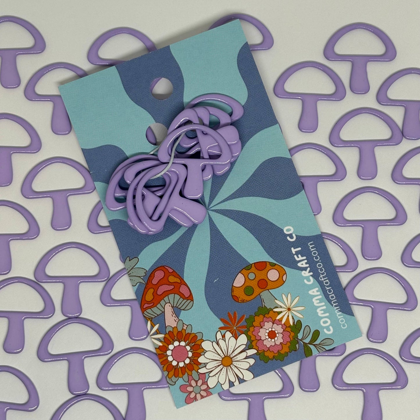 Mushroom Knitting Stitch Marker Snag Free LAVENDER
