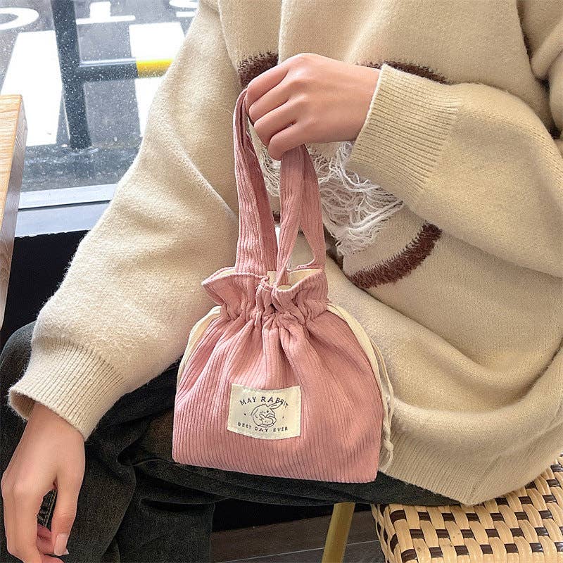 Funkyrel - Corduroy Drawstring Handheld Storage Bag