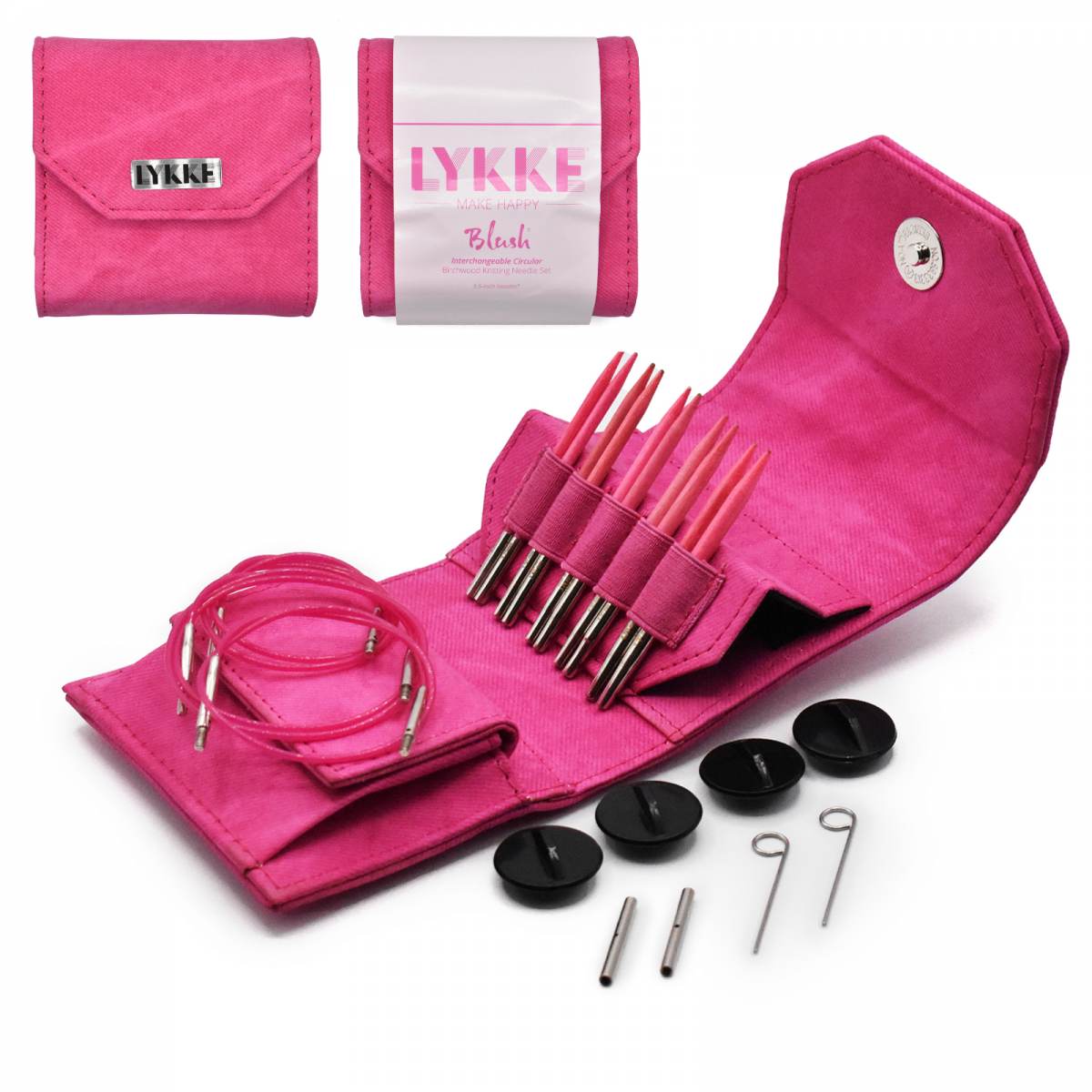 LYKKE - Crafts Blush 3.5" Interchangeable Needles Starter Set Fuchsia