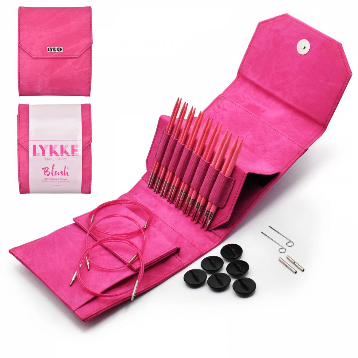 LYKKE - Crafts Blush 5" Interchangeable Needles Starter Set Fuchsia