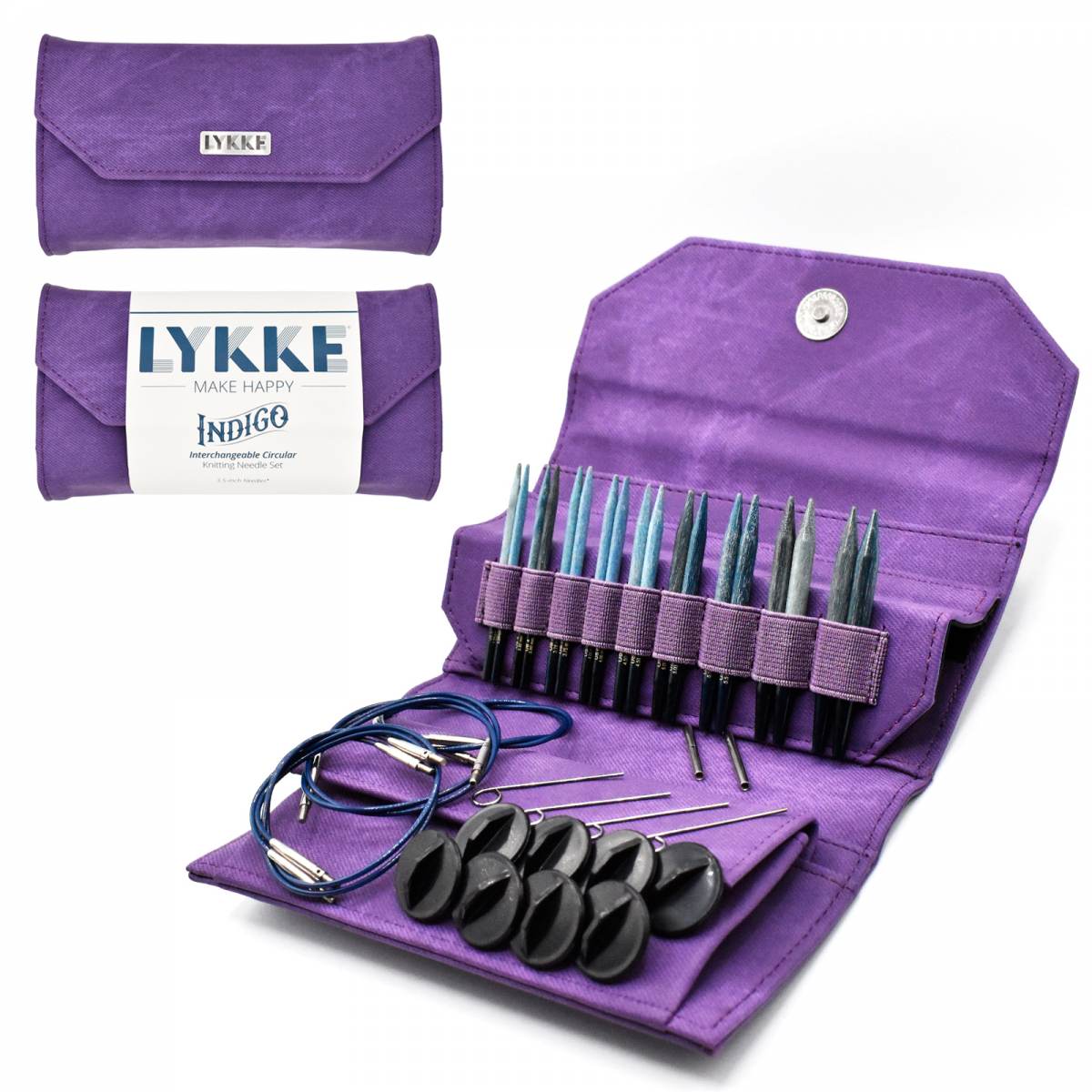 LYKKE - Crafts Indigo 3.5" Interchangeable Needles Set Violet Fabric