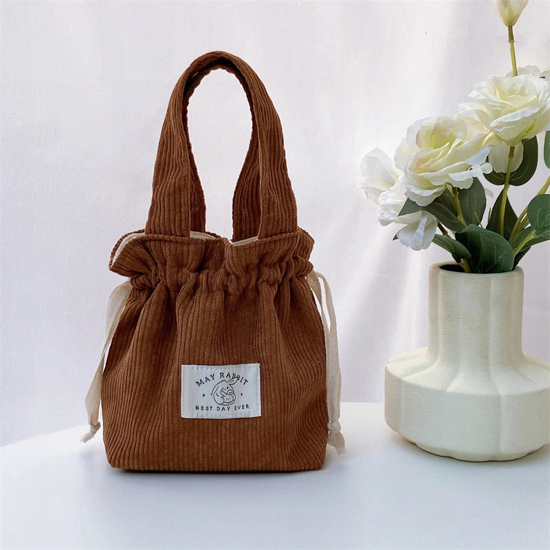 Funkyrel - Corduroy Drawstring Handheld Storage Bag