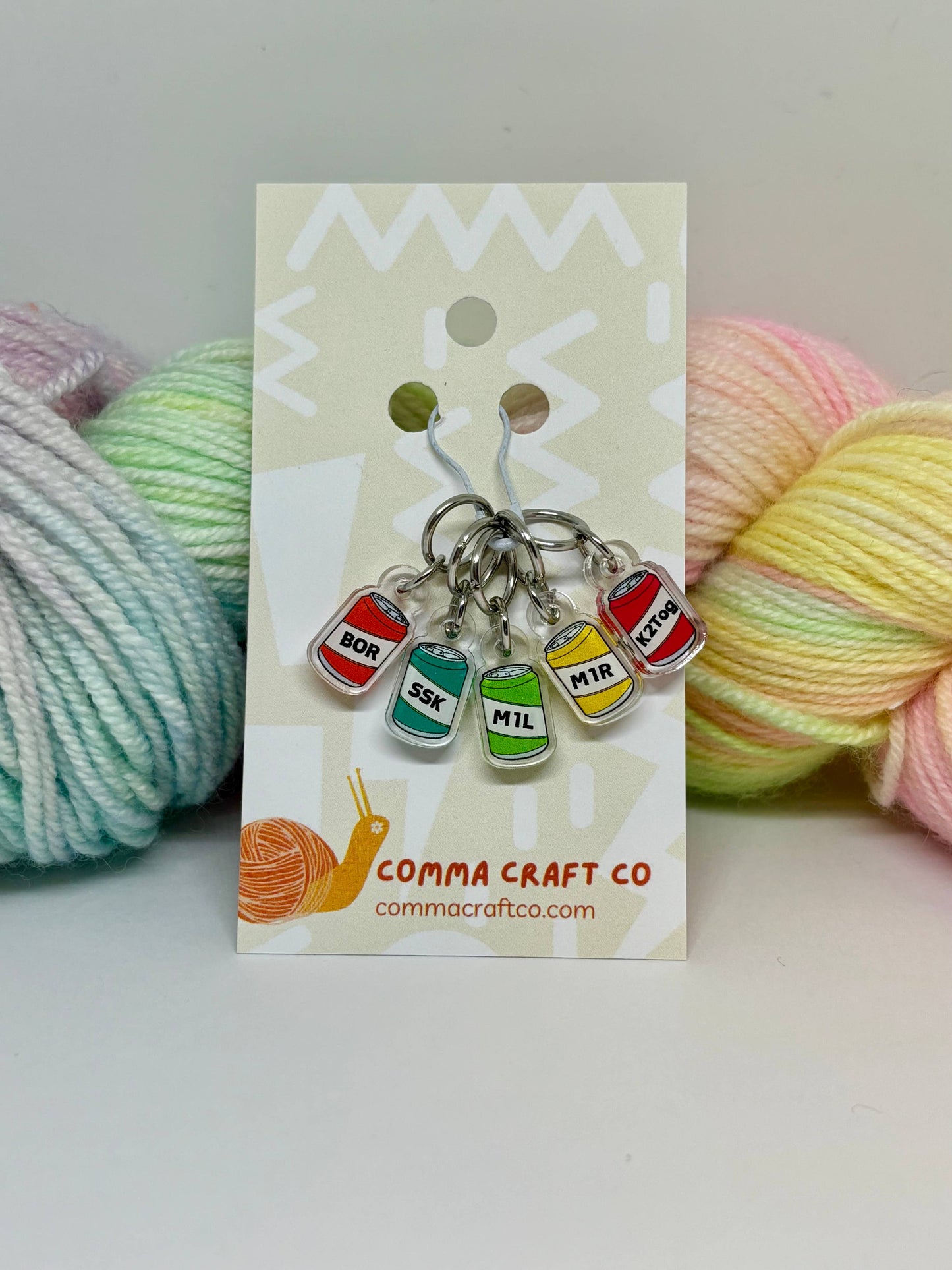 Knitting Stitch Markers - Soda Beer Helpful BOR Trendy Fun
