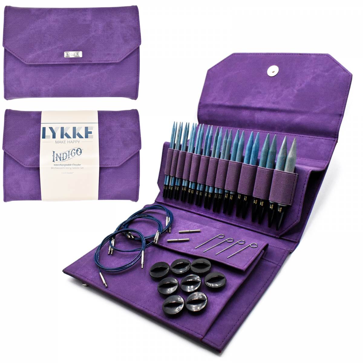 LYKKE Crafts Indigo 5" Interchangeable Needles Set Violet Fabric