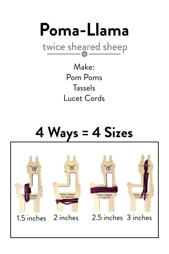 Twice Sheared Sheep - Poma-Llama Pom Pom, Tassel, and Lucet Cord Maker