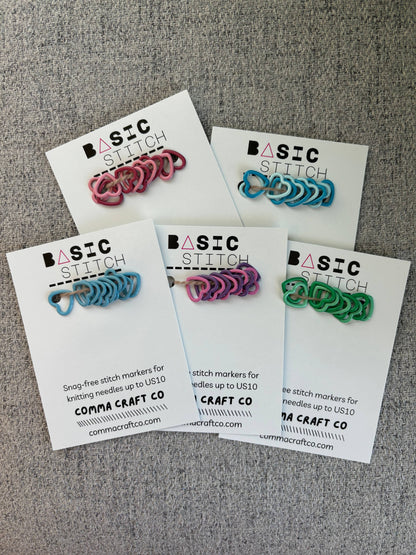 Basic Stitch Set Snag-Free Metal Stitch Markers Cat + Hearts